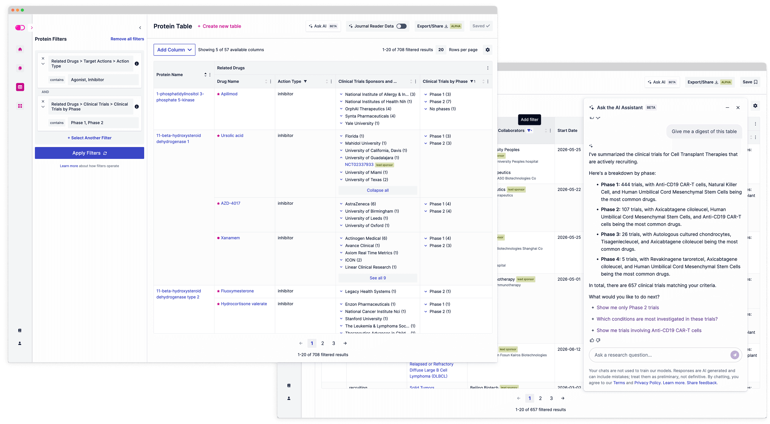 DrugBank Protein Table with AI Assistant